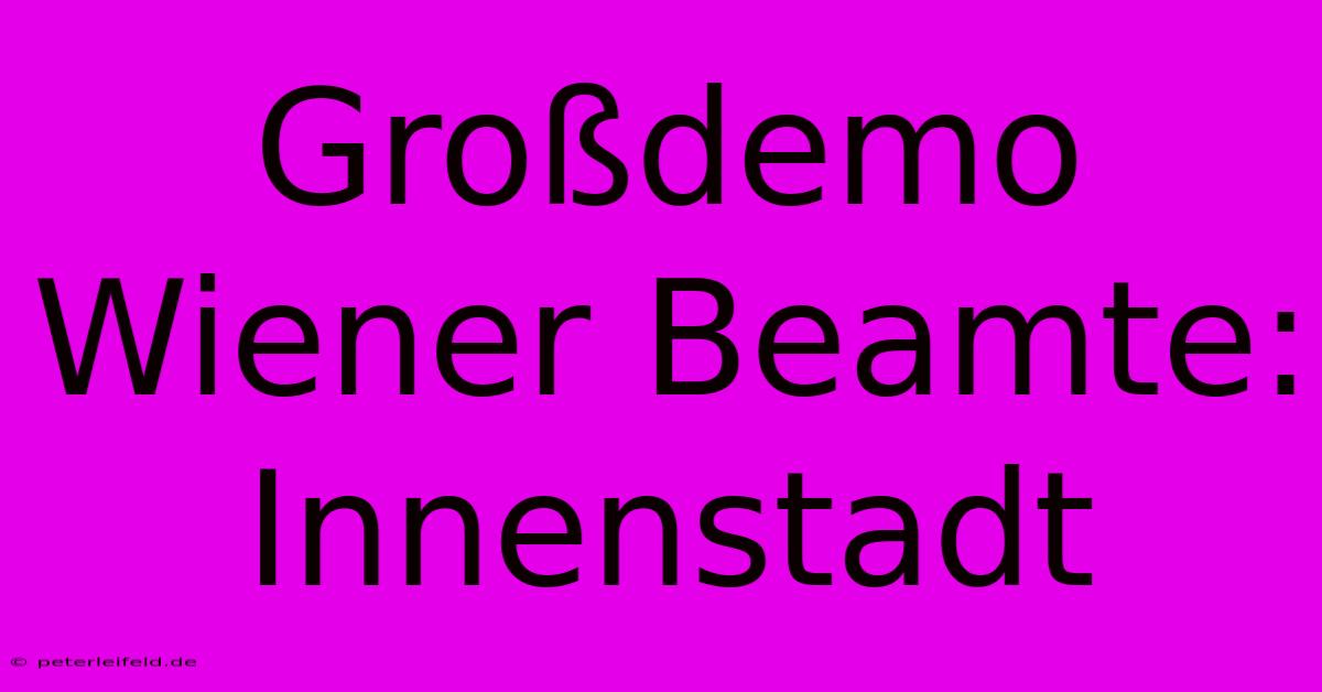 Großdemo Wiener Beamte: Innenstadt