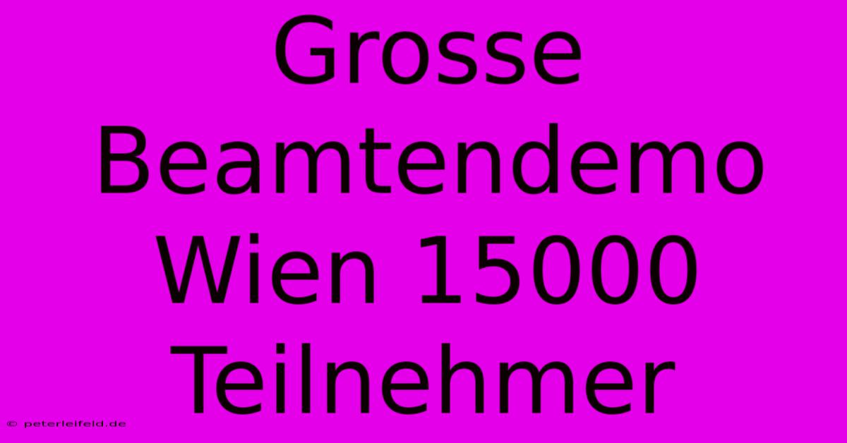 Grosse Beamtendemo Wien 15000 Teilnehmer