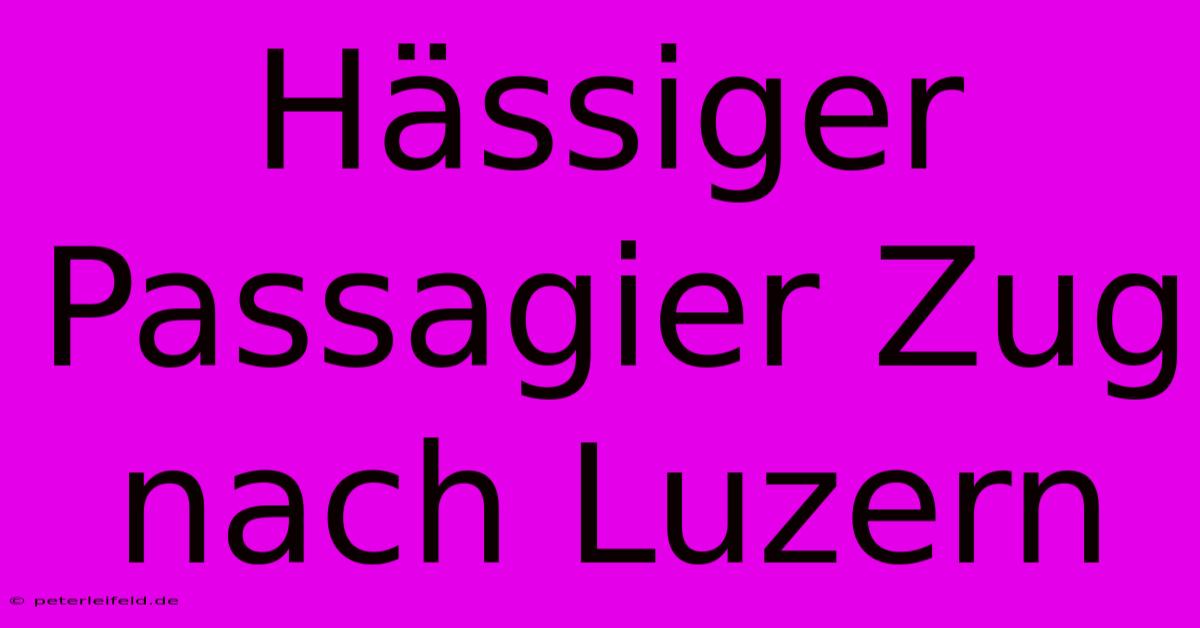 Hässiger Passagier Zug Nach Luzern