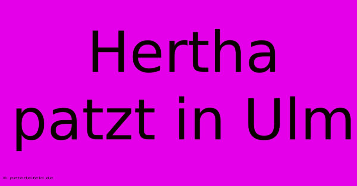 Hertha Patzt In Ulm