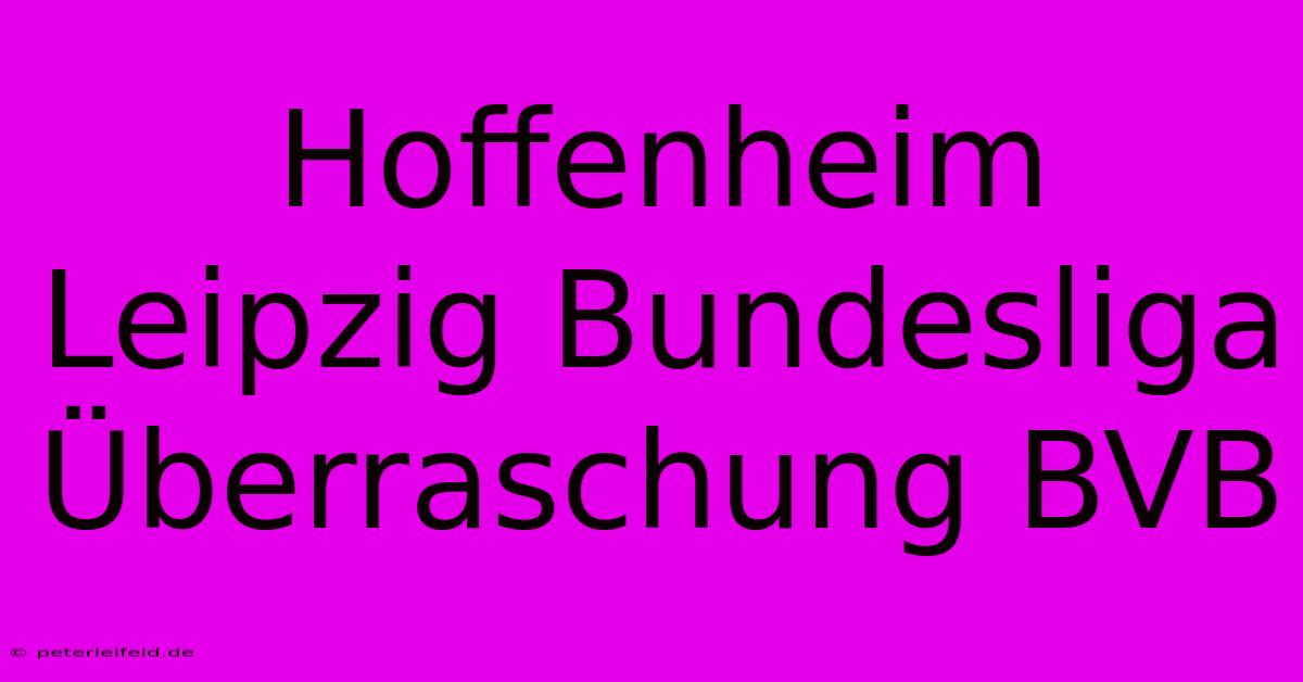 Hoffenheim Leipzig Bundesliga Überraschung BVB