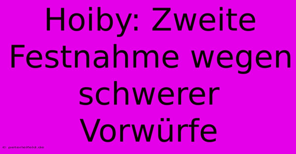 Hoiby: Zweite Festnahme Wegen Schwerer Vorwürfe