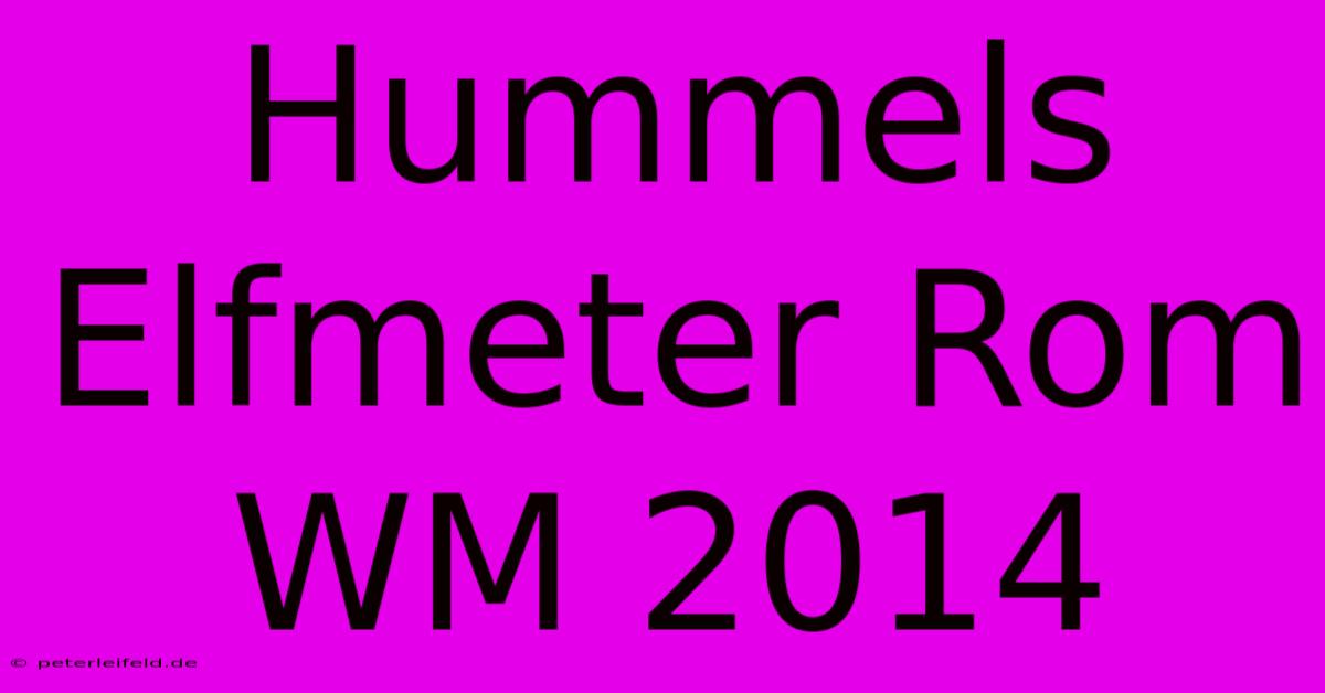 Hummels Elfmeter Rom WM 2014