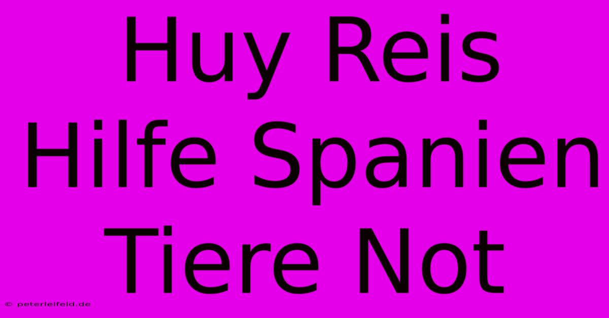 Huy Reis Hilfe Spanien Tiere Not