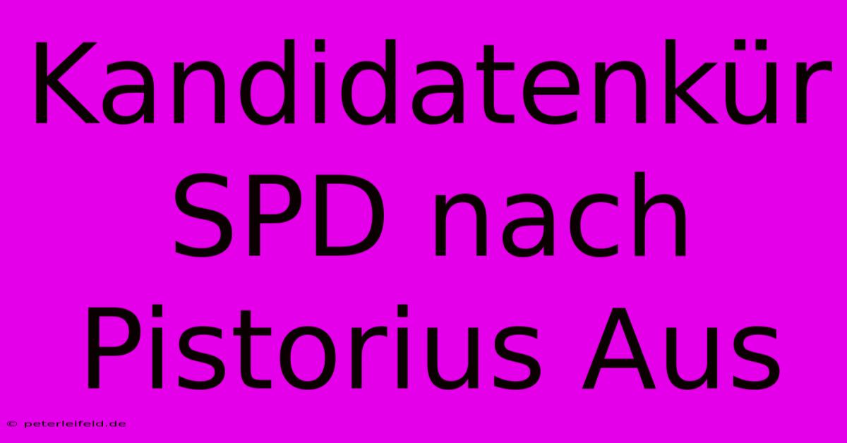 Kandidatenkür SPD Nach Pistorius Aus