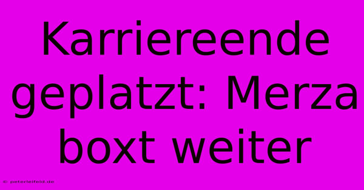 Karriereende Geplatzt: Merza Boxt Weiter