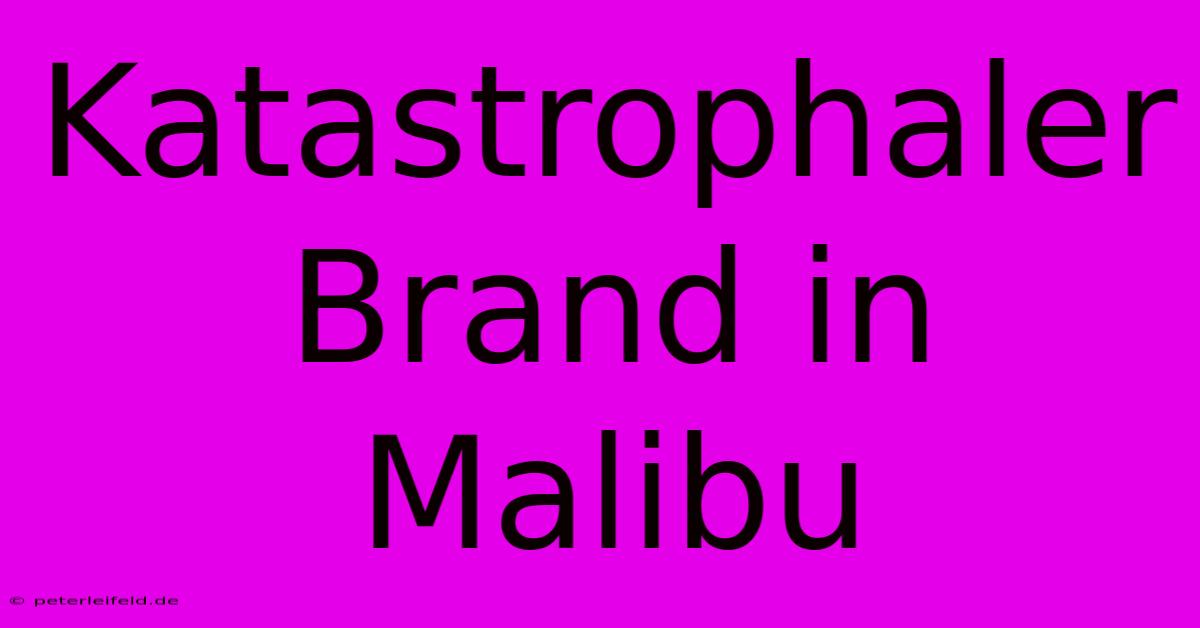 Katastrophaler Brand In Malibu