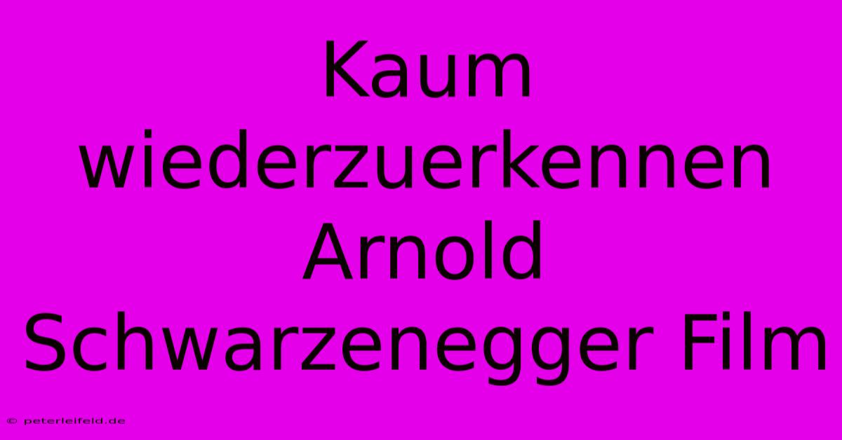 Kaum Wiederzuerkennen Arnold Schwarzenegger Film