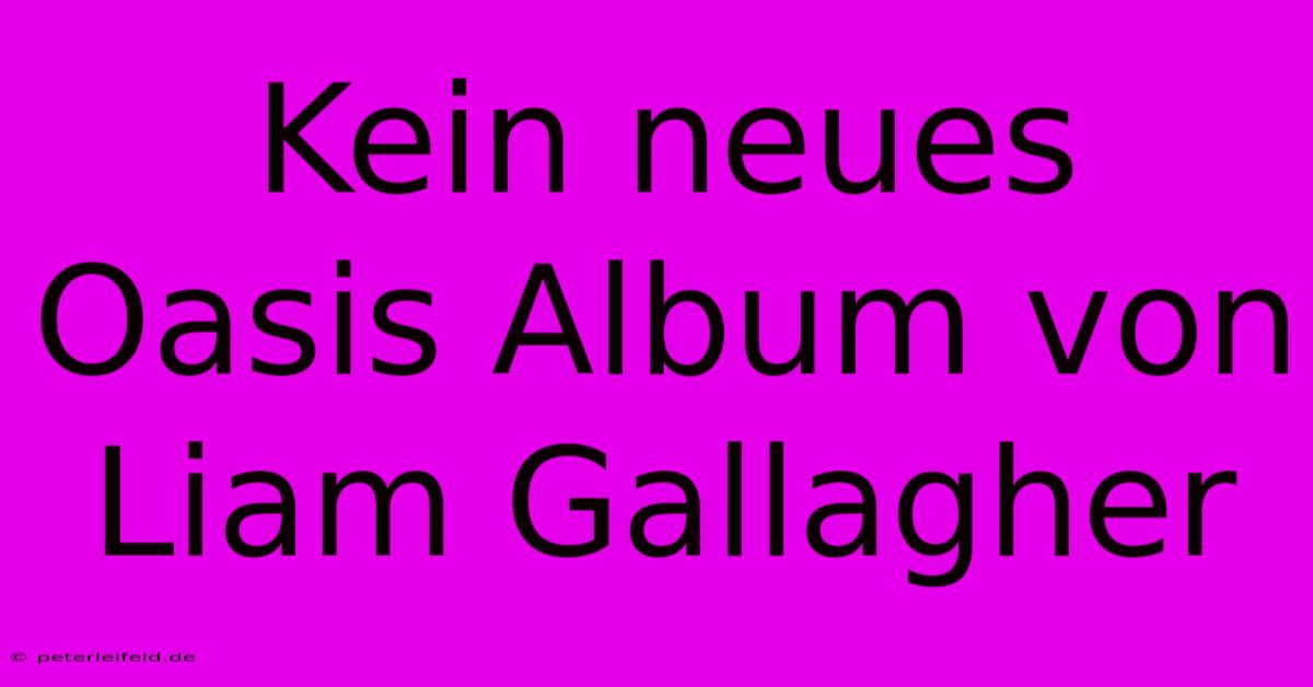 Kein Neues Oasis Album Von Liam Gallagher