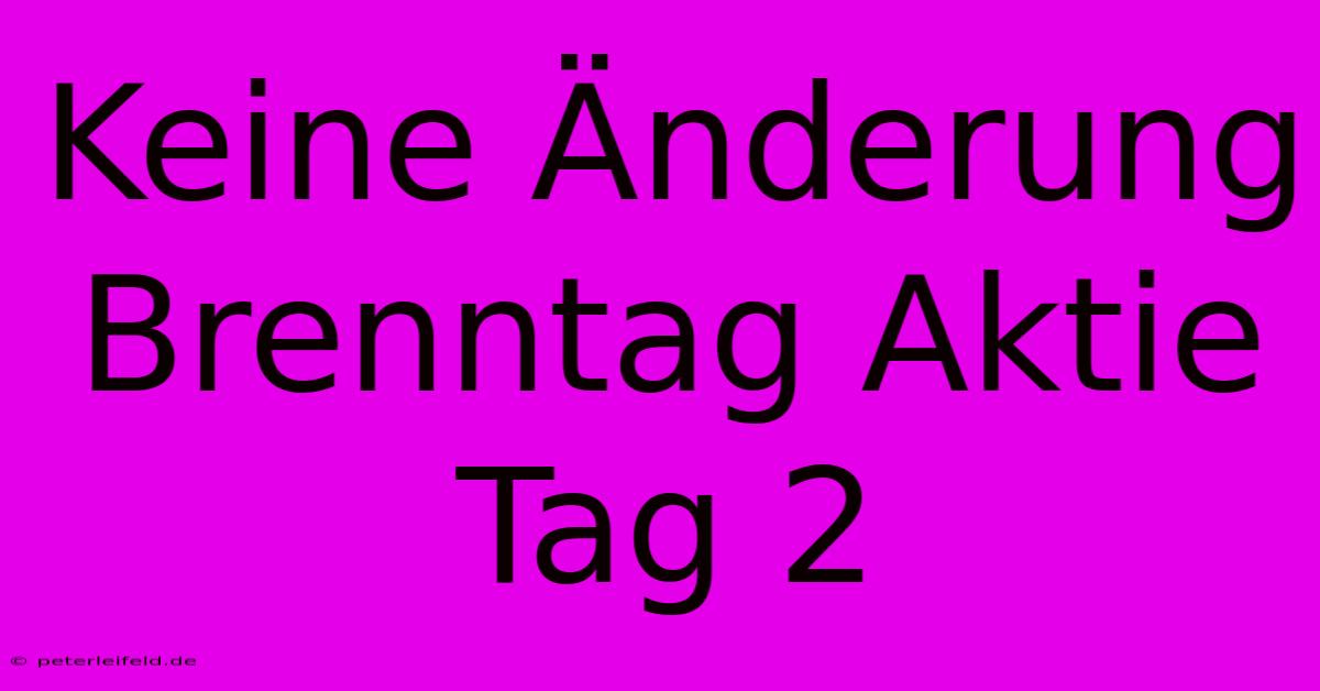 Keine Änderung Brenntag Aktie Tag 2