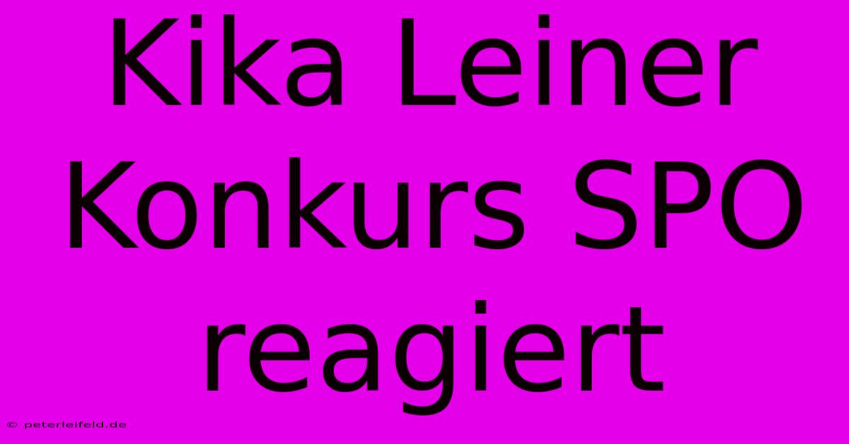 Kika Leiner Konkurs SPO Reagiert