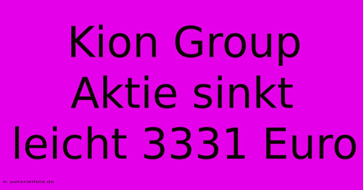 Kion Group Aktie Sinkt Leicht 3331 Euro