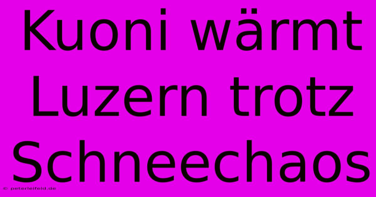 Kuoni Wärmt Luzern Trotz Schneechaos