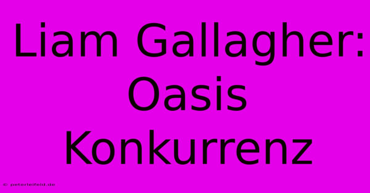 Liam Gallagher: Oasis Konkurrenz