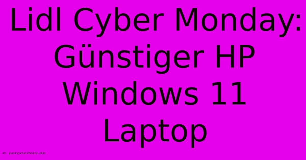 Lidl Cyber Monday: Günstiger HP Windows 11 Laptop