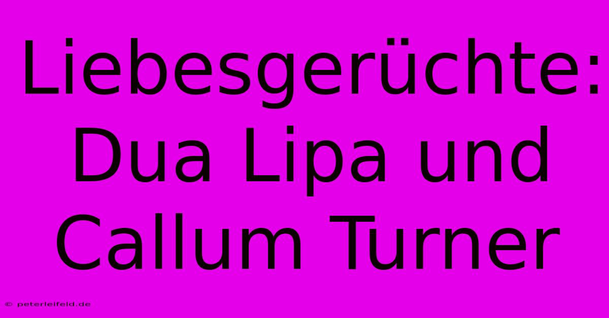 Liebesgerüchte: Dua Lipa Und Callum Turner