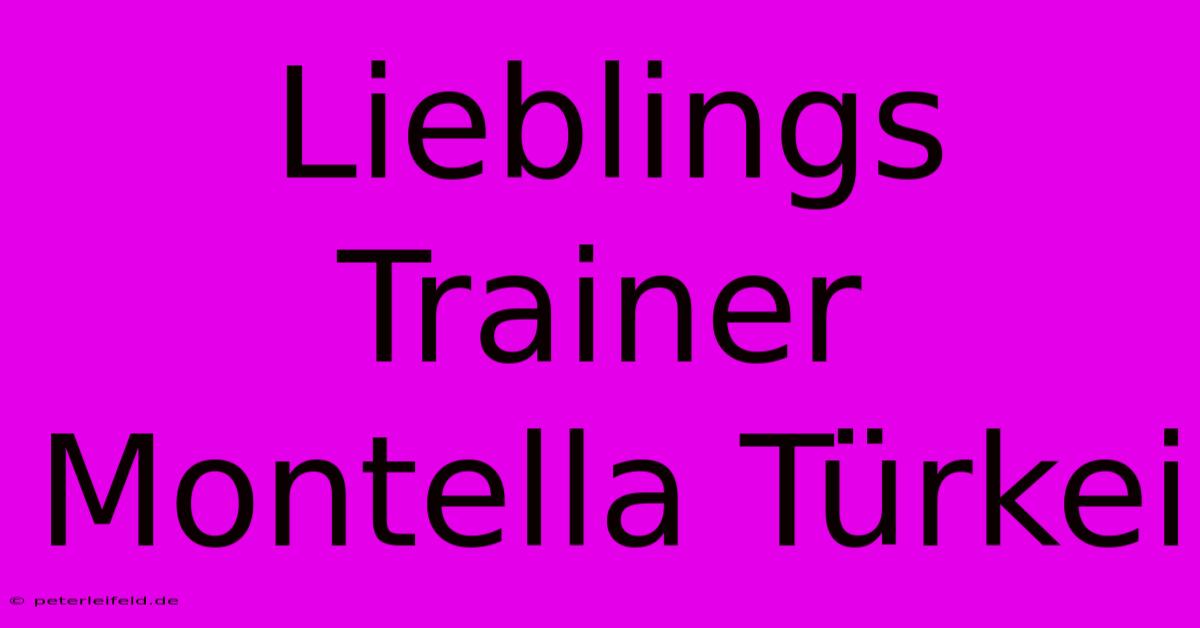 Lieblings Trainer Montella Türkei