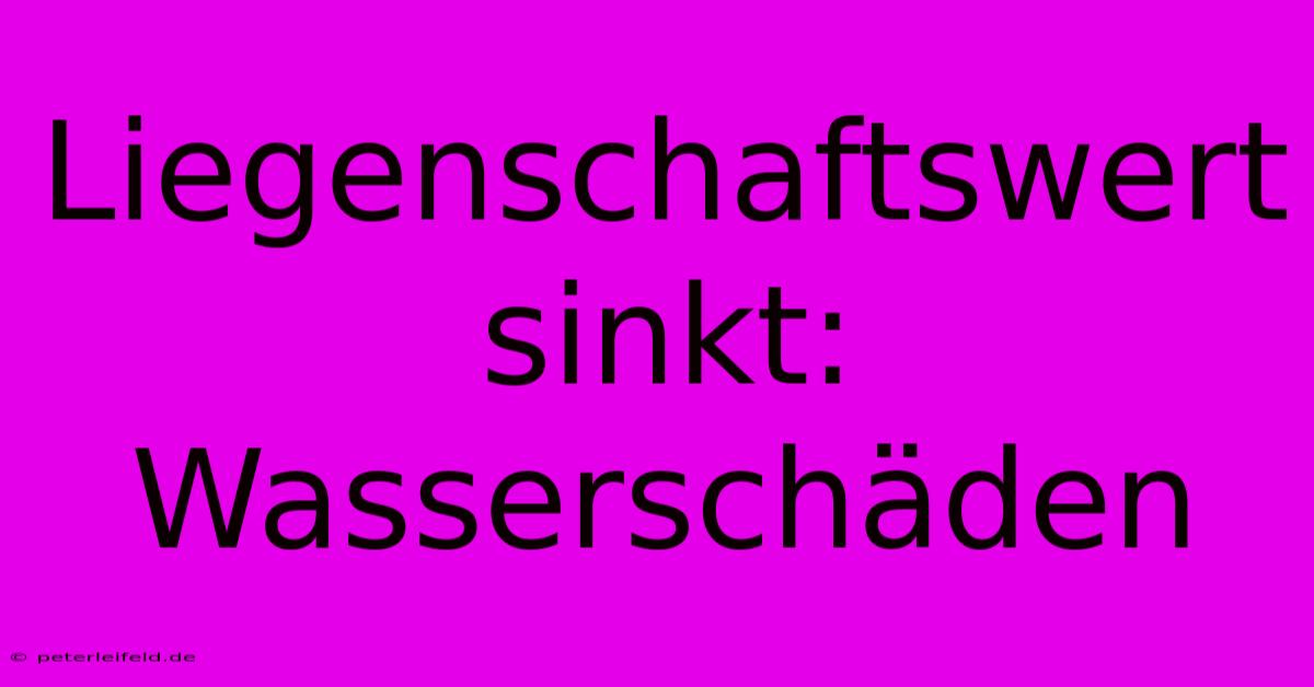 Liegenschaftswert Sinkt: Wasserschäden