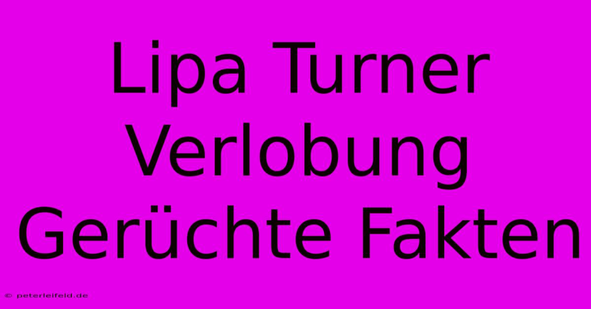 Lipa Turner Verlobung Gerüchte Fakten