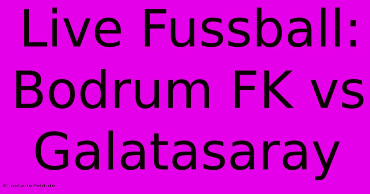 Live Fussball: Bodrum FK Vs Galatasaray