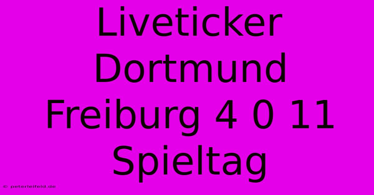 Liveticker Dortmund Freiburg 4 0 11 Spieltag