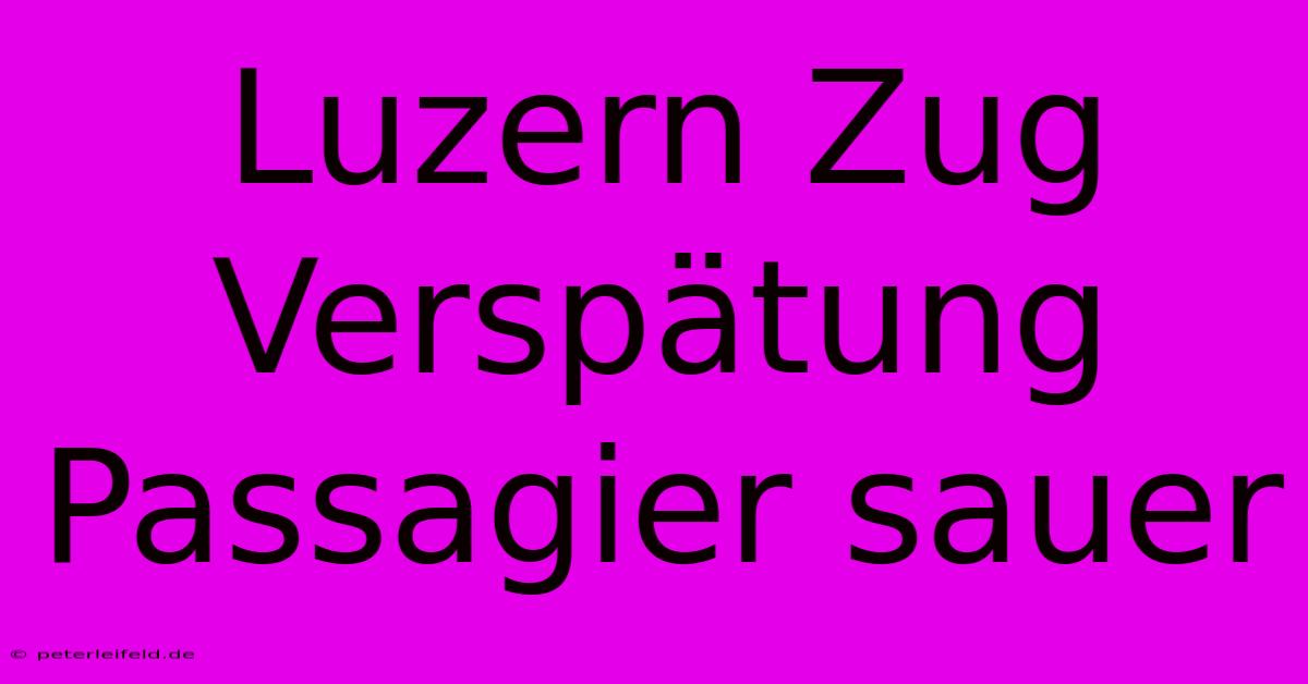 Luzern Zug Verspätung Passagier Sauer