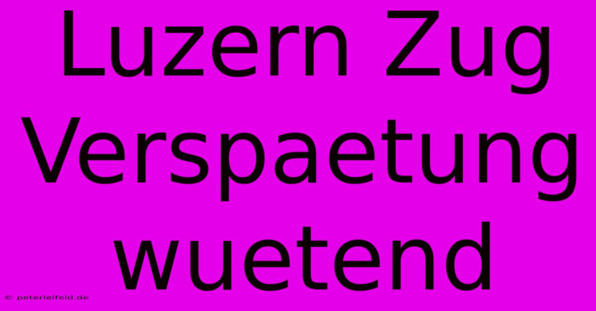 Luzern Zug Verspaetung Wuetend