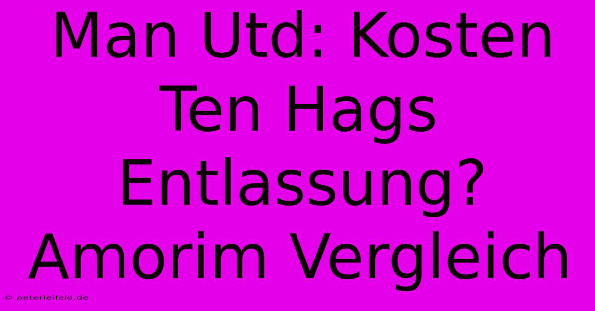 Man Utd: Kosten Ten Hags Entlassung? Amorim Vergleich