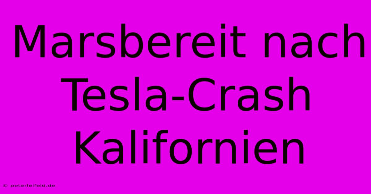 Marsbereit Nach Tesla-Crash Kalifornien