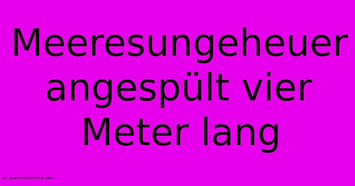 Meeresungeheuer Angespült Vier Meter Lang