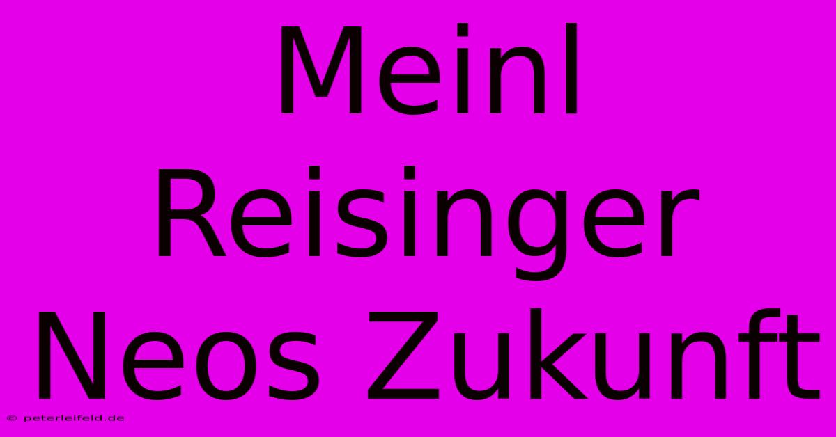 Meinl Reisinger  Neos Zukunft