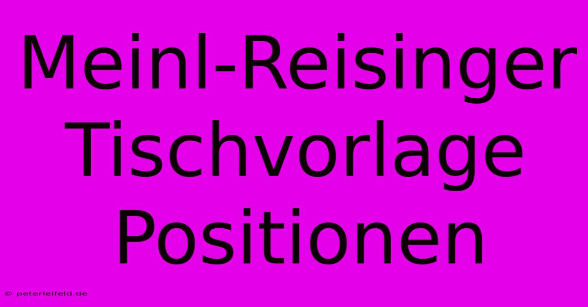 Meinl-Reisinger Tischvorlage Positionen