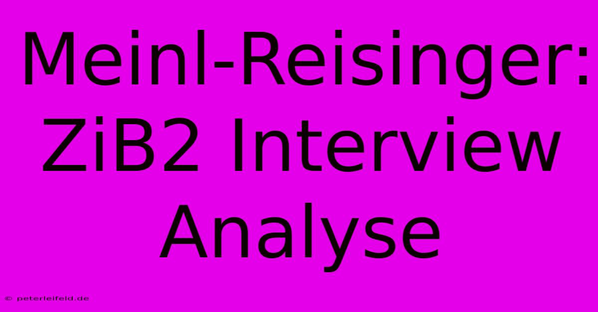 Meinl-Reisinger: ZiB2 Interview Analyse