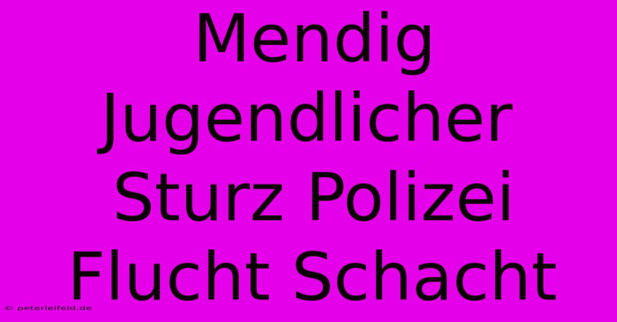 Mendig Jugendlicher Sturz Polizei Flucht Schacht