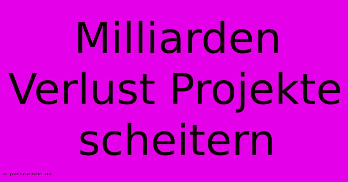 Milliarden Verlust Projekte Scheitern