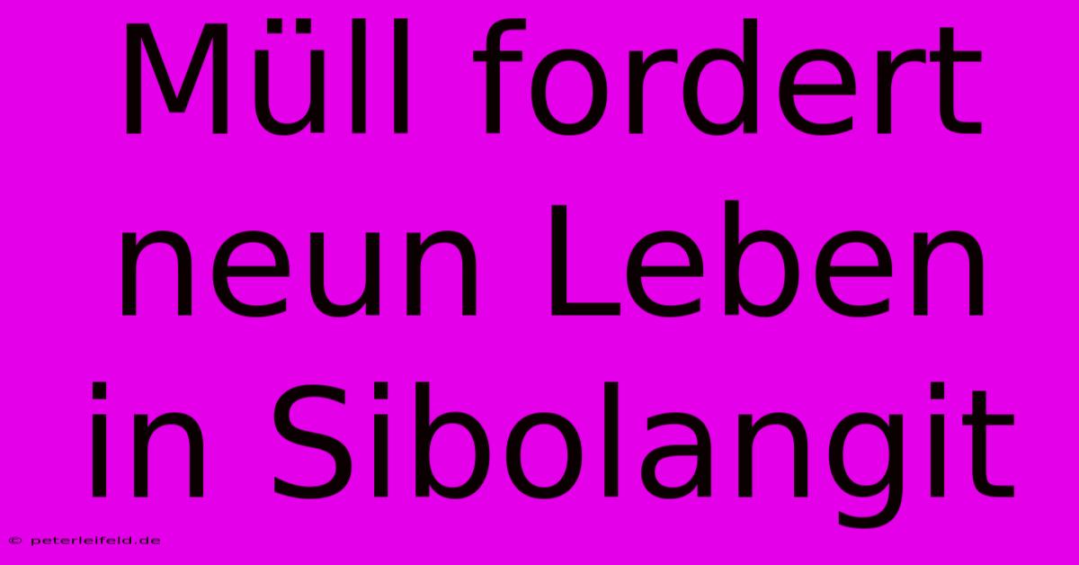 Müll Fordert Neun Leben In Sibolangit