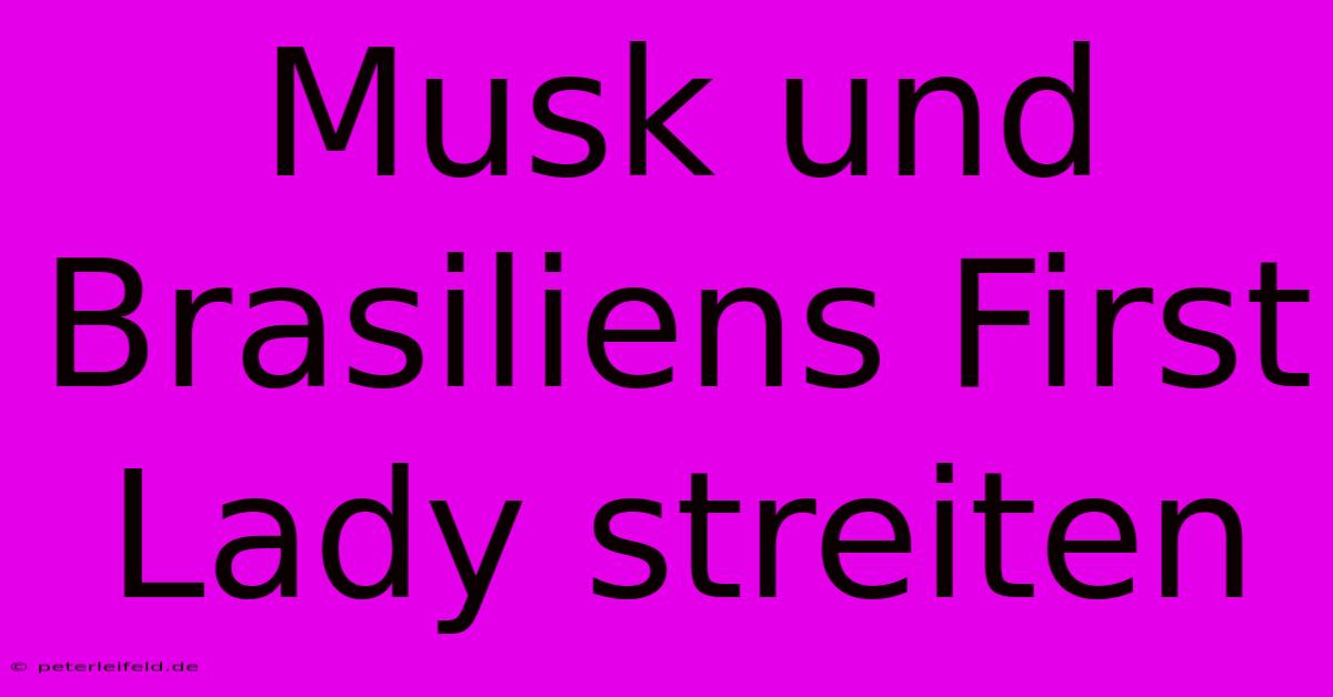 Musk Und Brasiliens First Lady Streiten