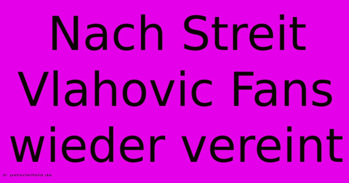 Nach Streit Vlahovic Fans Wieder Vereint