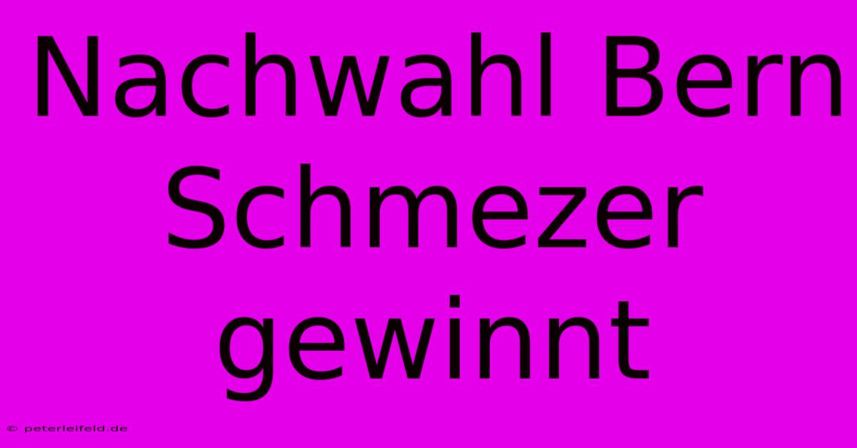 Nachwahl Bern Schmezer Gewinnt