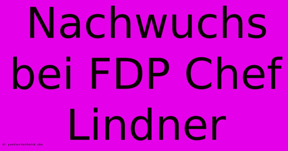 Nachwuchs Bei FDP Chef Lindner