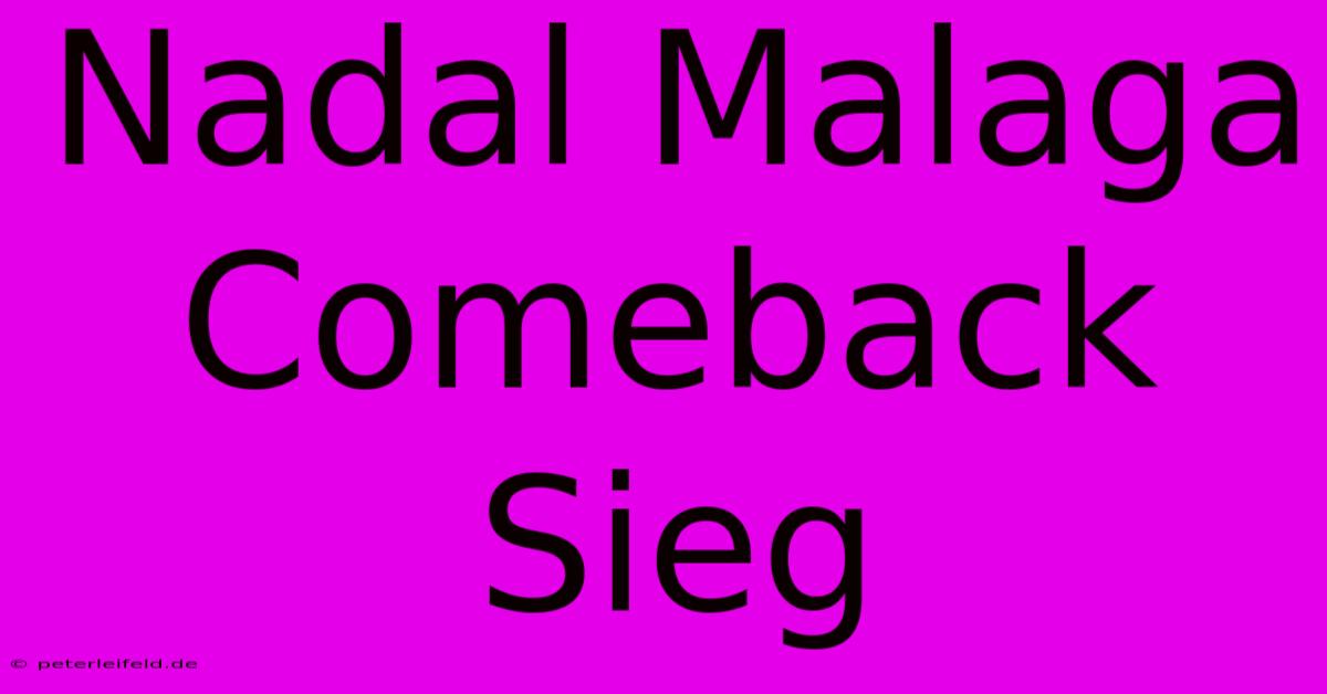 Nadal Malaga Comeback Sieg