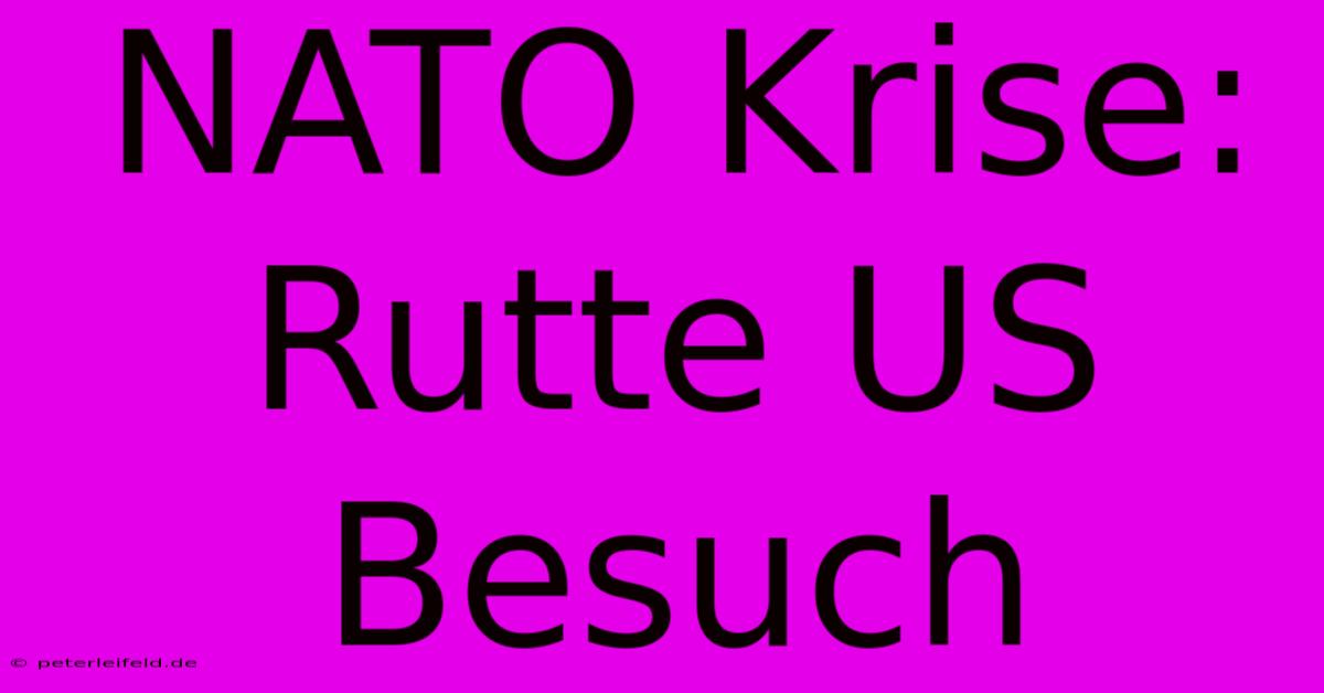 NATO Krise: Rutte US Besuch