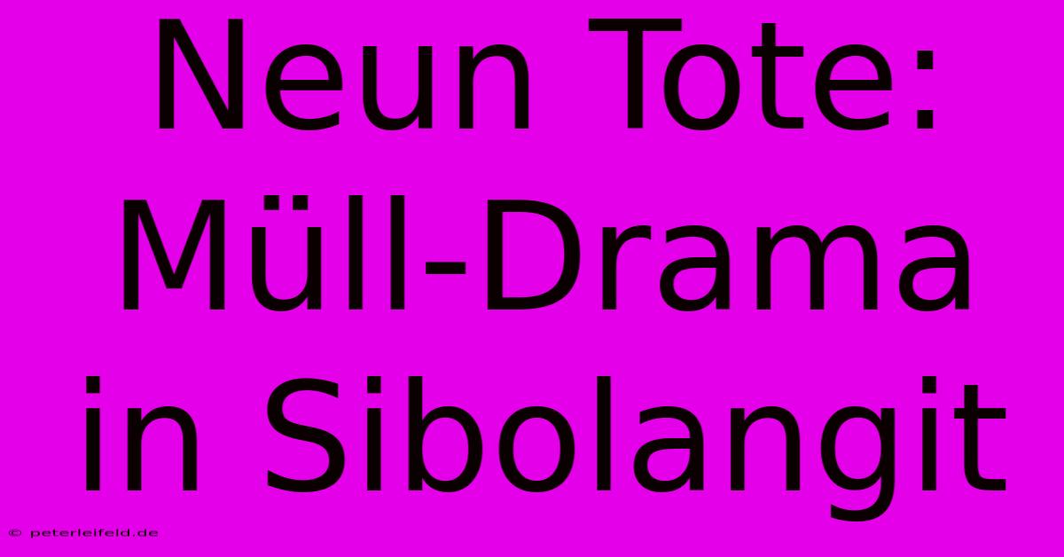 Neun Tote: Müll-Drama In Sibolangit