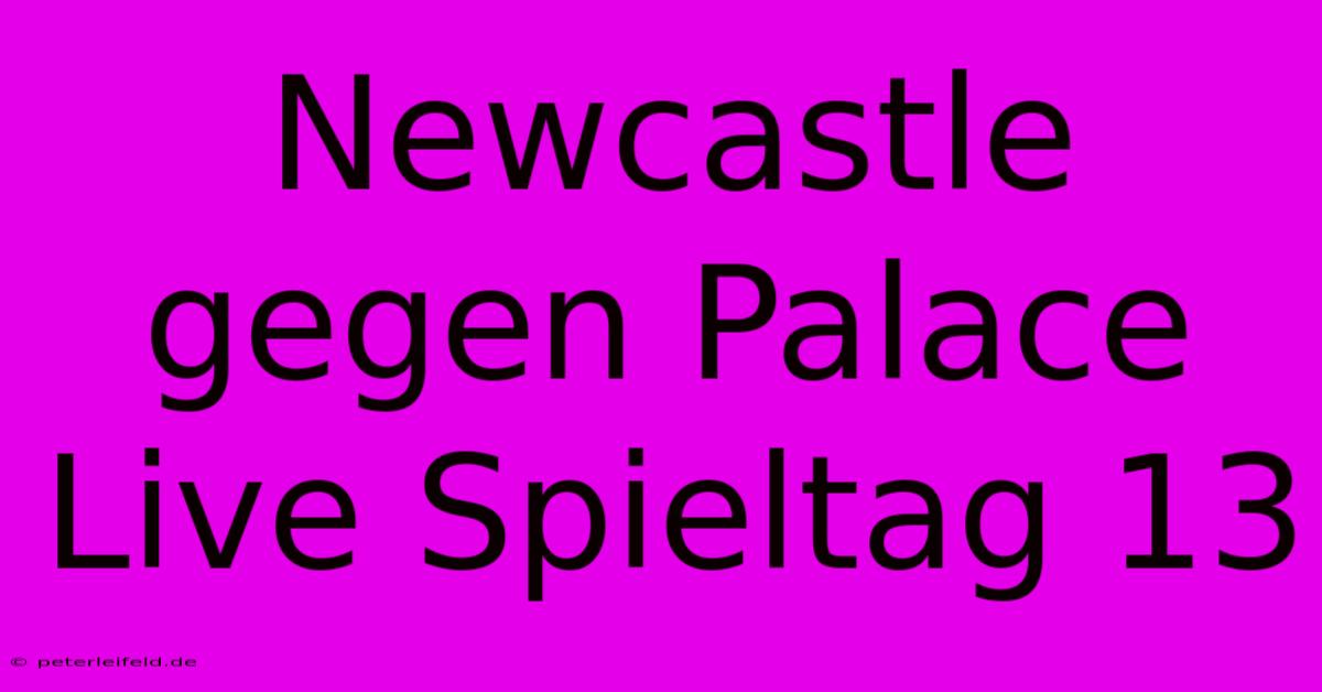 Newcastle Gegen Palace Live Spieltag 13