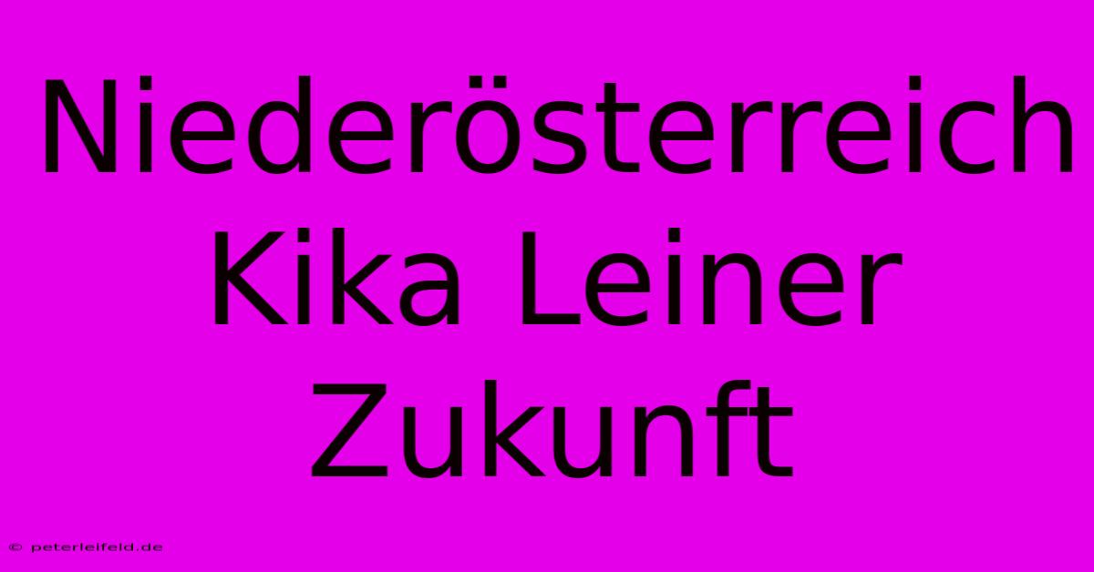 Niederösterreich Kika Leiner Zukunft