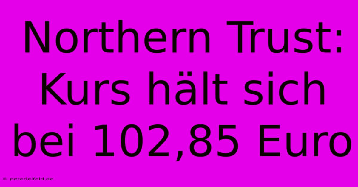 Northern Trust:  Kurs Hält Sich Bei 102,85 Euro