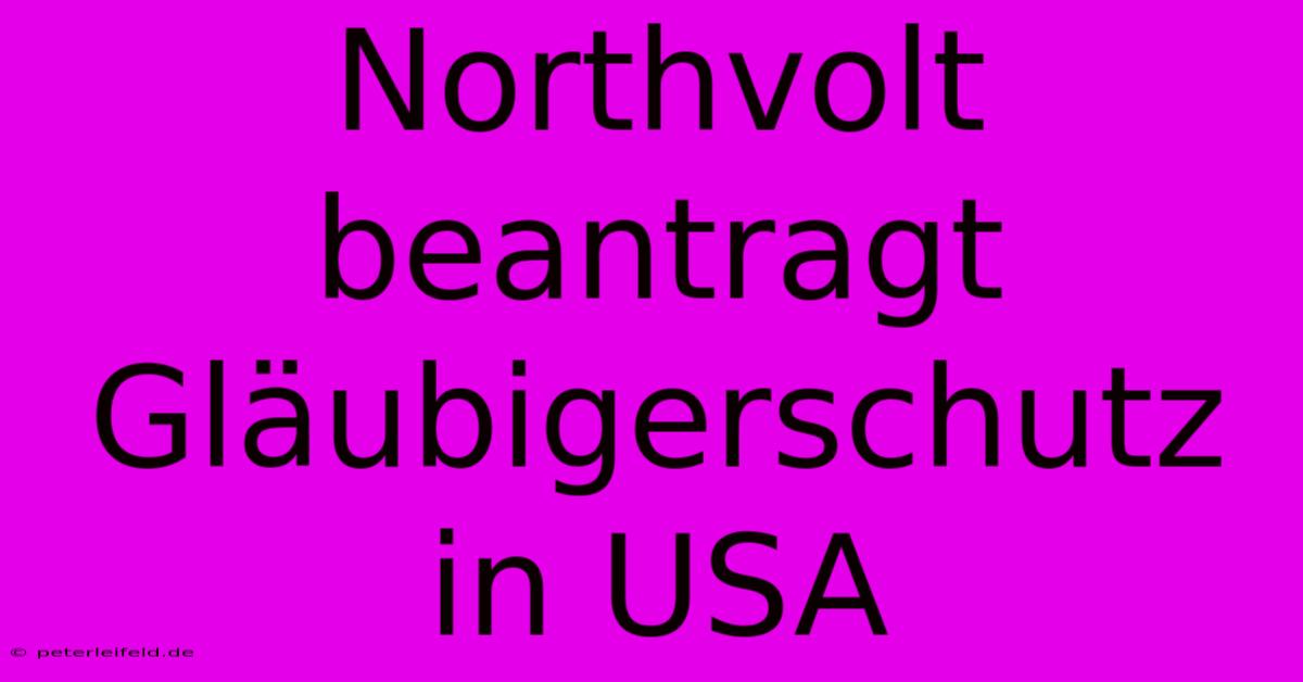 Northvolt Beantragt Gläubigerschutz In USA