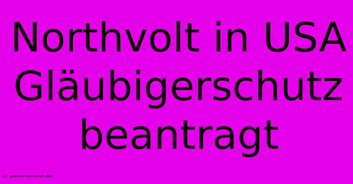 Northvolt In USA Gläubigerschutz Beantragt