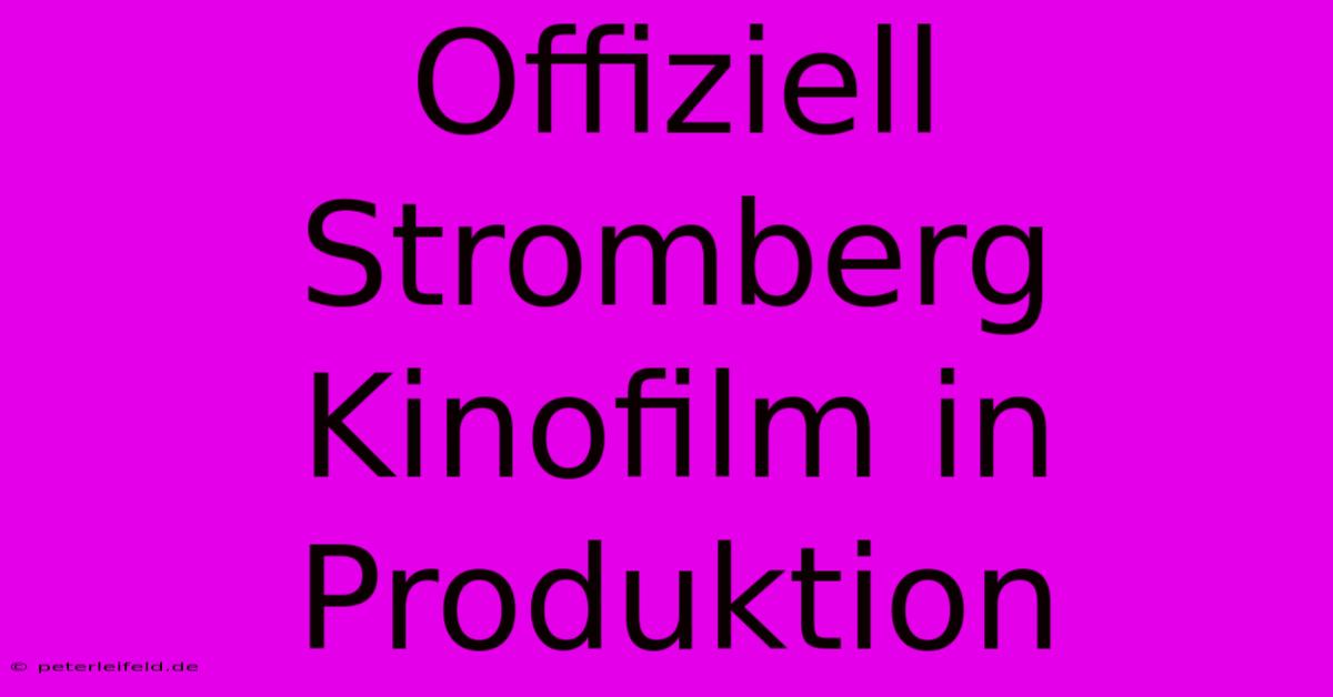 Offiziell Stromberg Kinofilm In Produktion