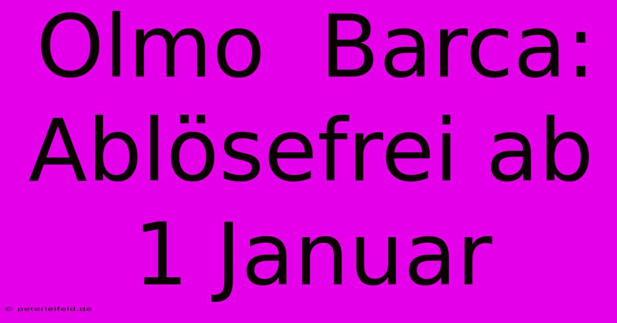 Olmo  Barca: Ablösefrei Ab 1 Januar